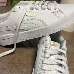 Puma White and Gold Women's Sneakers